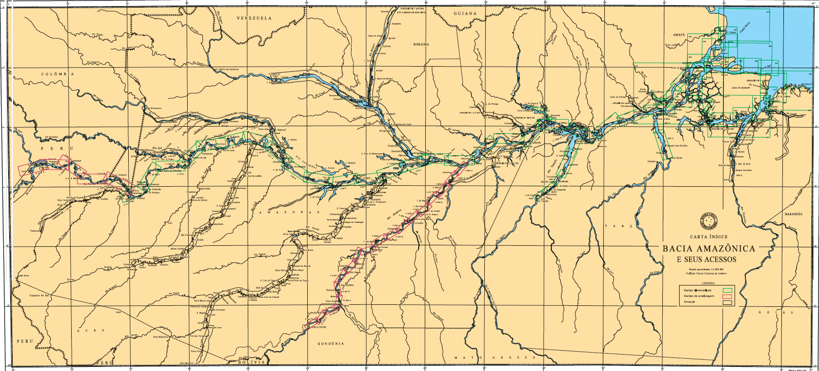 CARTA 12100 - CARTAS ÍNDICES - BACIAS AMAZÔNICAS E SEUS ACESSOS