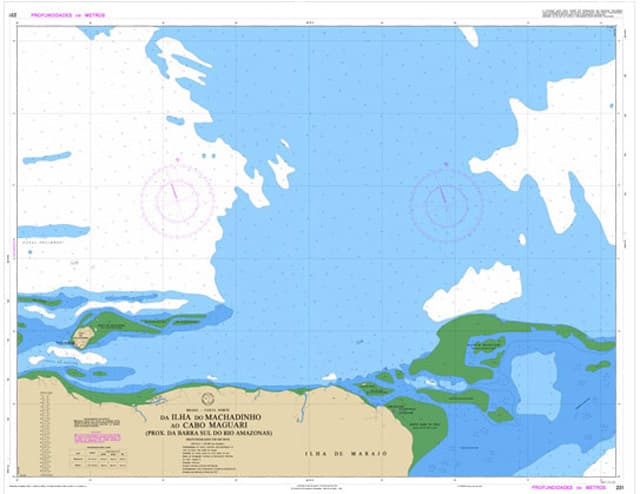 CARTA 231 - DA ILHA DO MACHADINHO AO CABO MAGUARI (PROX. DA BARRA SUL DO RIO AMAZONAS)