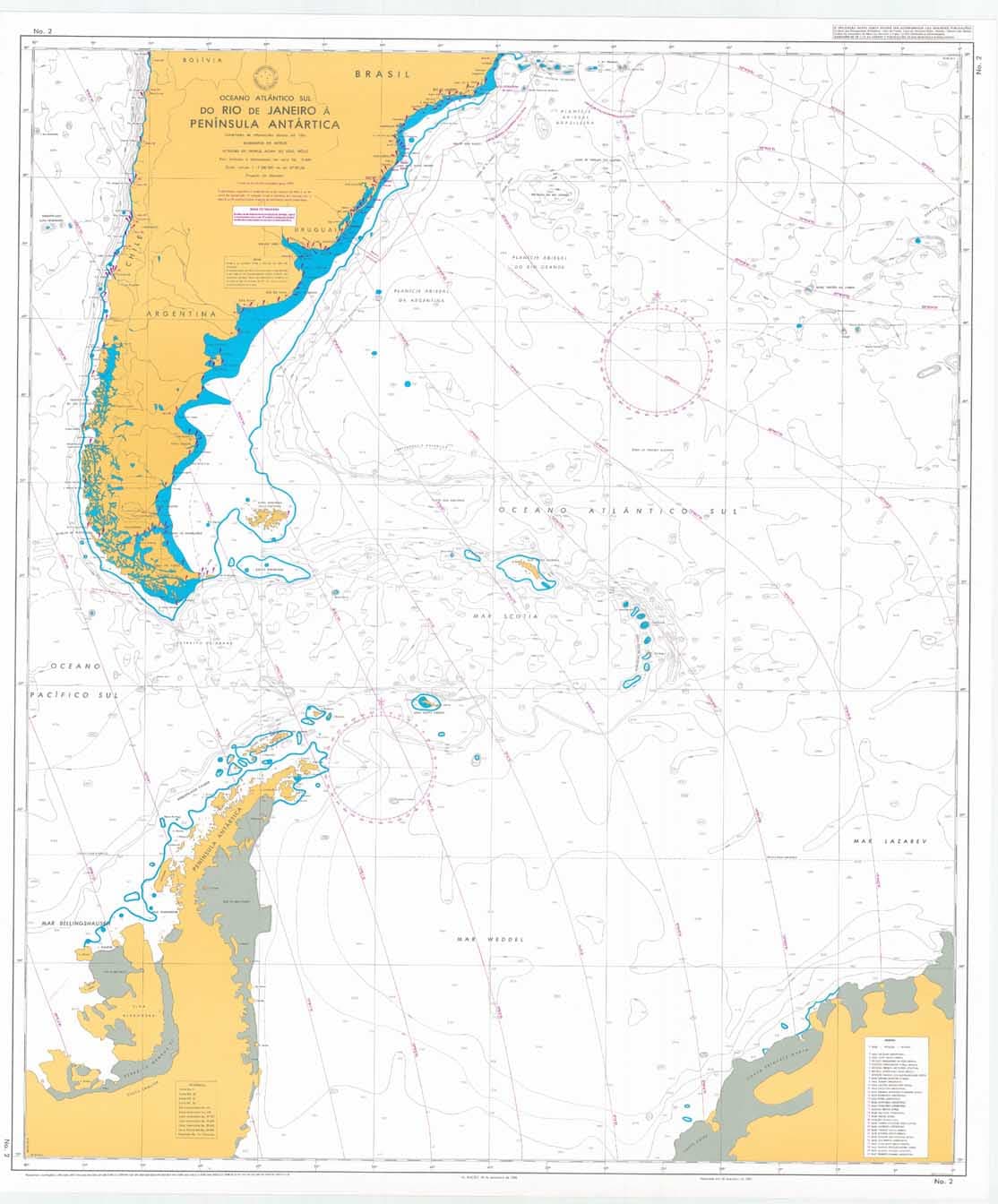 CARTA 2 - OCEANO ATLÂNTICO SUL - DO RIO DE JANEIRO À PENÍNSULA ANTÁRTICA