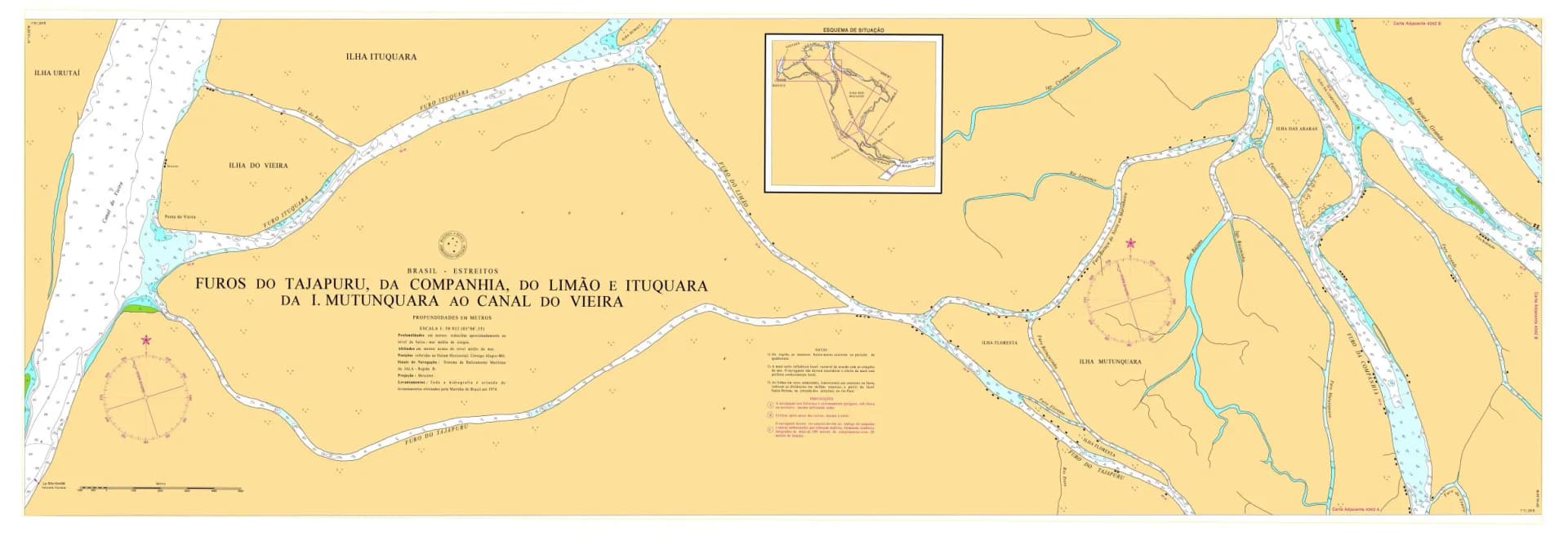 CARTA 4343 B - FUROS DO TAJAPURU, DA COMPANHIA, DO LIMÃO E ITUQUARA - DA I. MUTUNQUARA AO CANAL DO VIEIRA