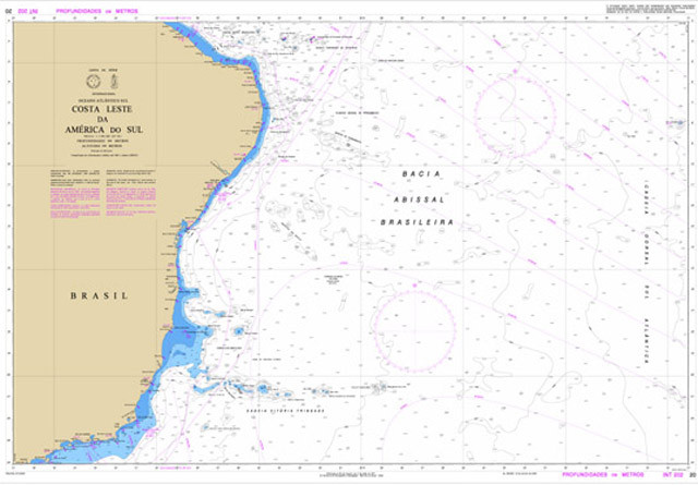 Carta Nautica Raster 1:3.500.000 – Costa Sueste da América do Sul – Carta 30